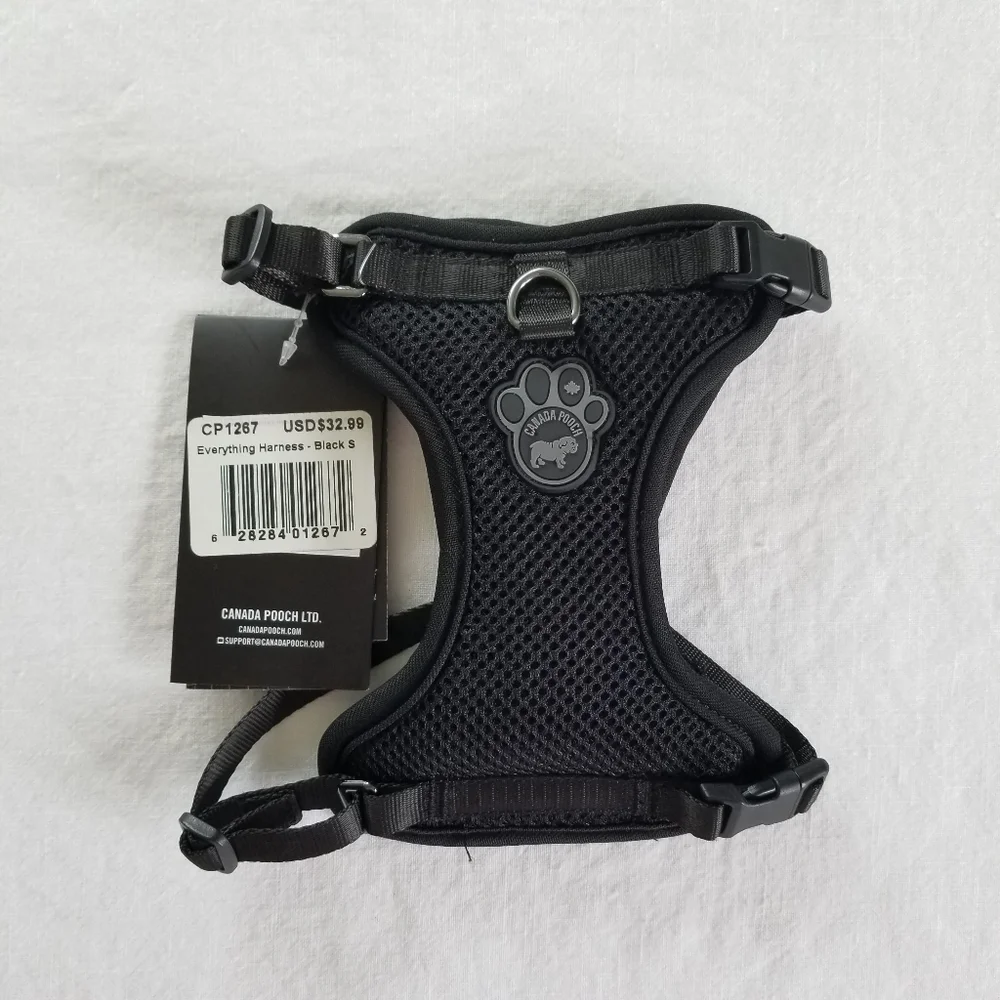 Canada Pooch Black Everything No Pull Harness Adjustable Small Dogs NEW